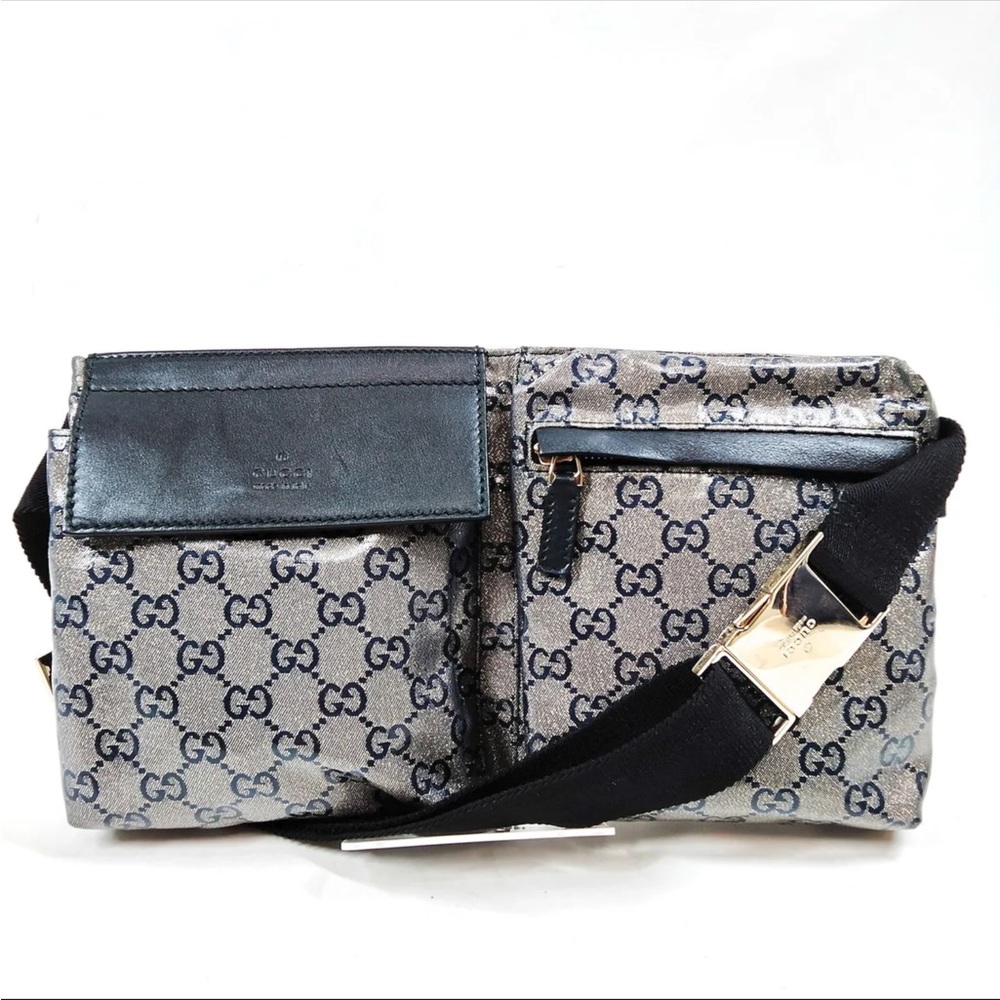 Authentic Gucci Monogram Crystal GG Belt Bag/ Fanny Pack Bum Waist